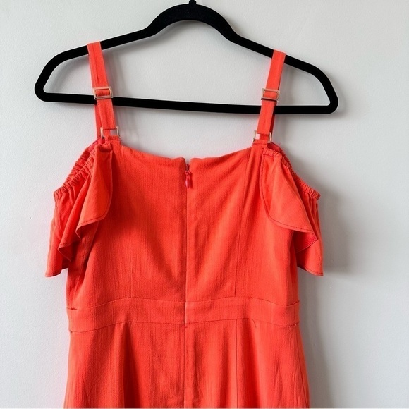 GUESS-COLD Shoulder Bright Orange Mini Dress (Size:Small) - Picture 11 of 16